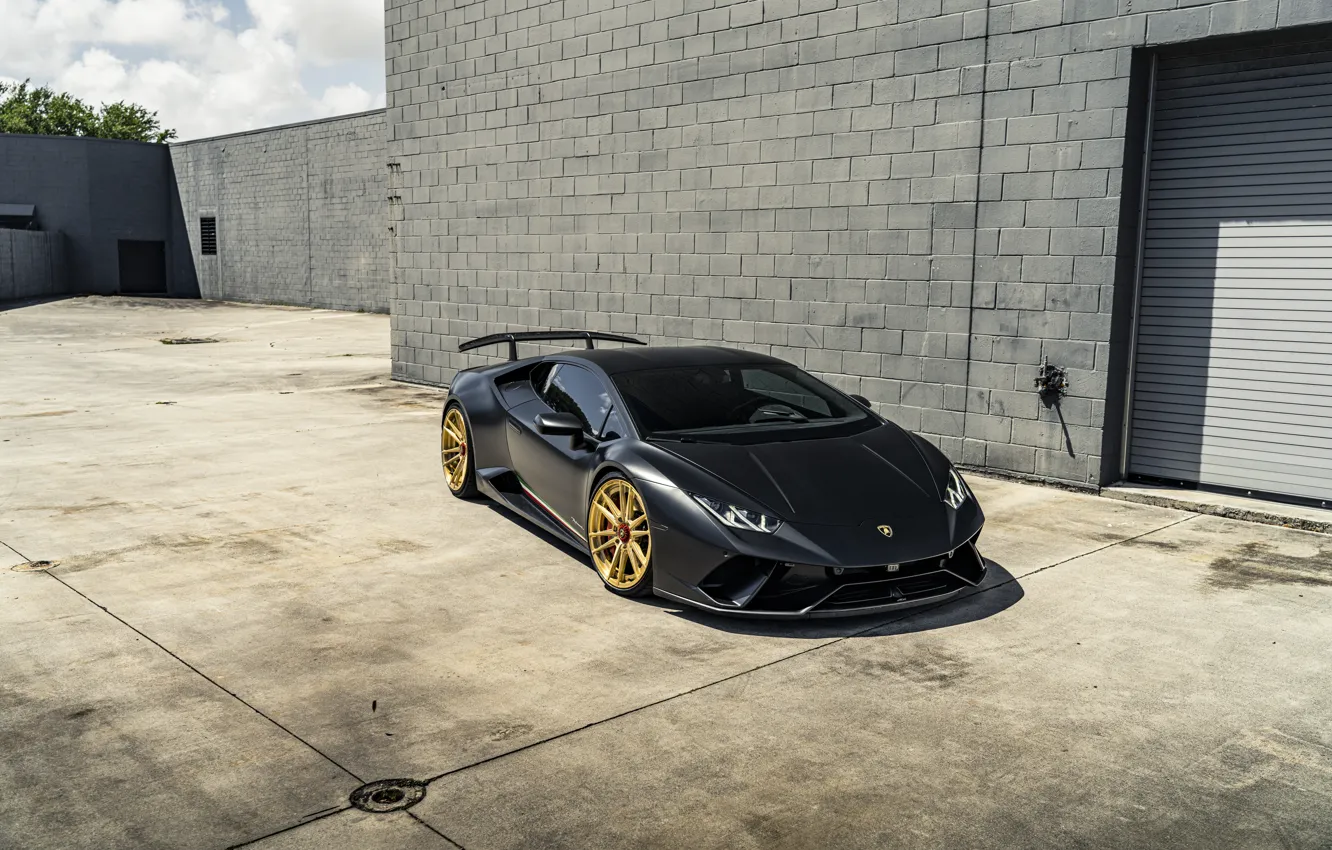 Photo wallpaper Lamborghini, Black, VAG, Performante, Huracan
