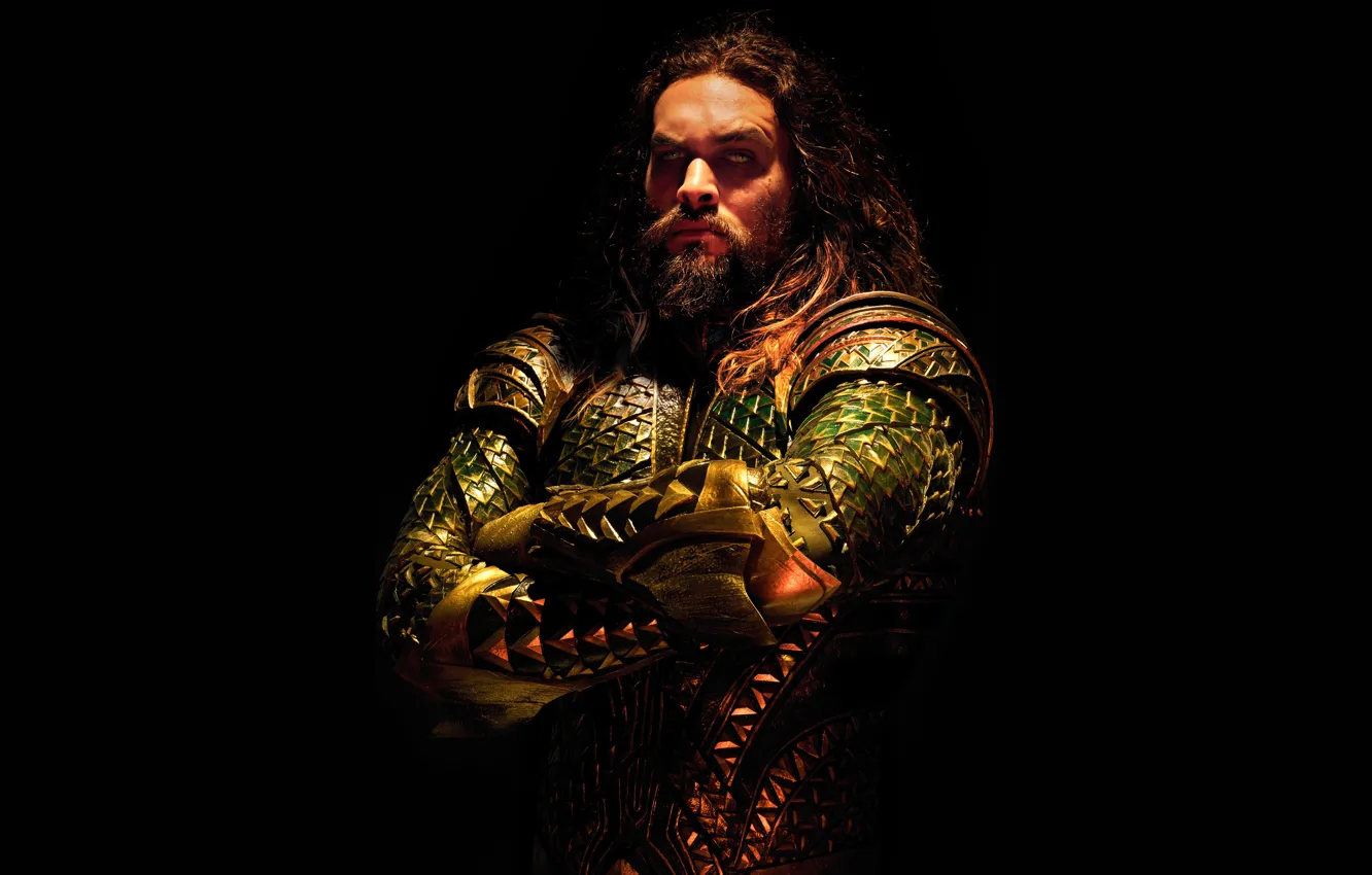 Photo wallpaper black background, poster, comic, Aquaman, Jason Momoa, Jason Momoa, Justice League, Arthur Curry