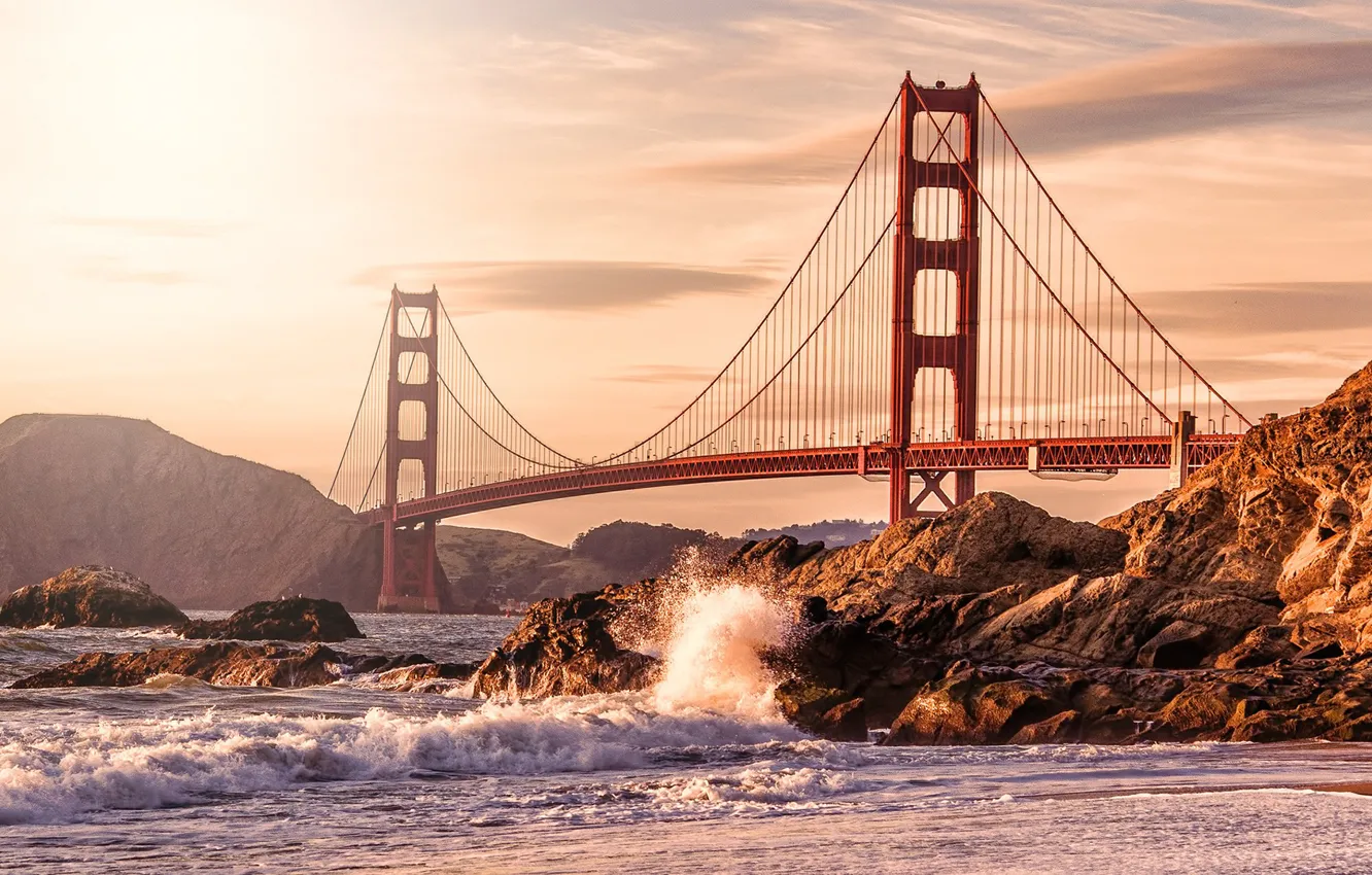 Photo wallpaper Bridge, America, USA, San Francisco