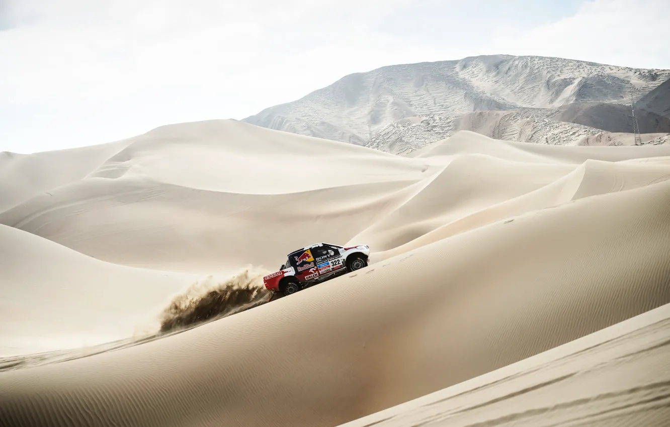 Photo wallpaper Sand, Auto, Machine, Day, Toyota, Rally, Dakar, SUV