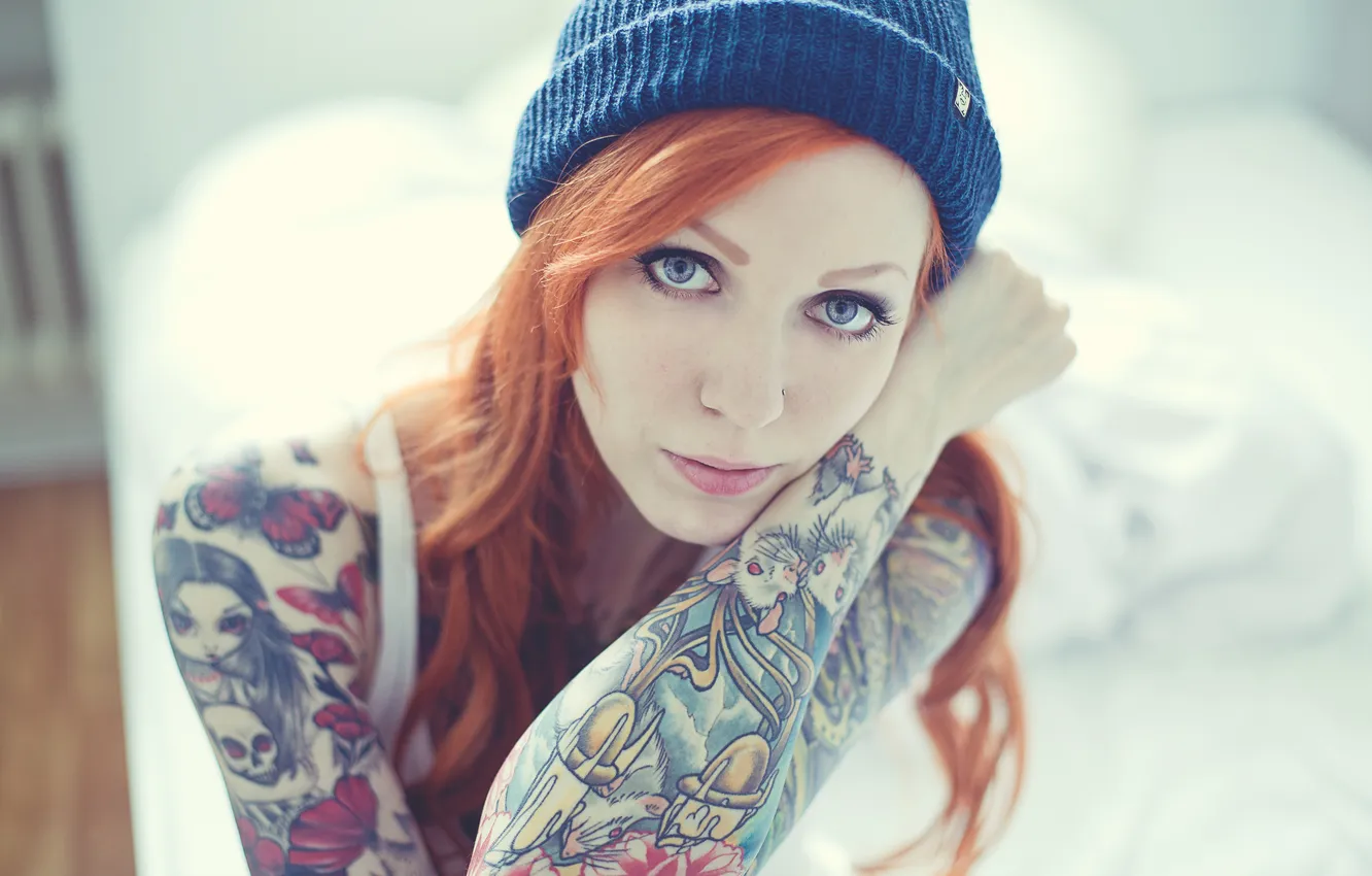 Photo wallpaper hat, tattoo, red, tattoo, Evilla D Ark