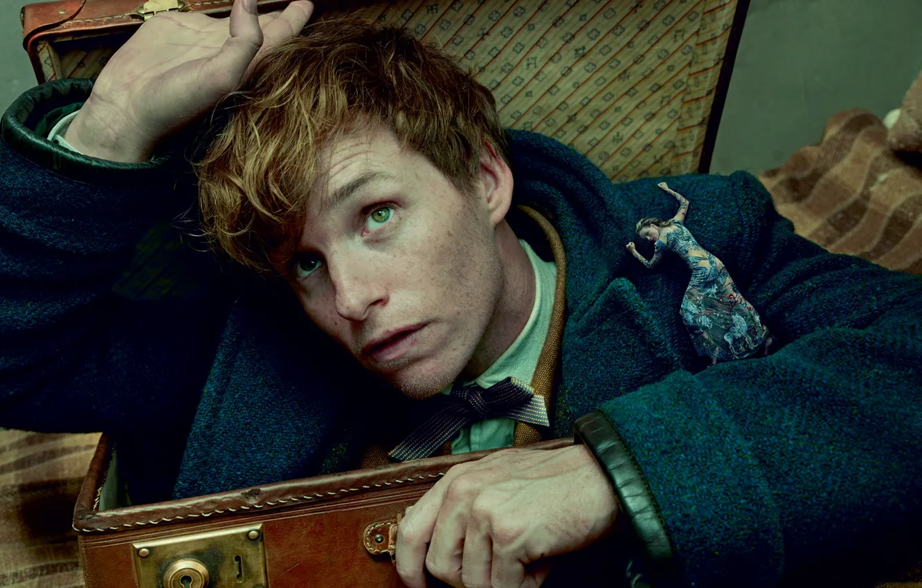 Photo wallpaper girl, magic, magic, actor, lies, suitcase, coat, Peeps