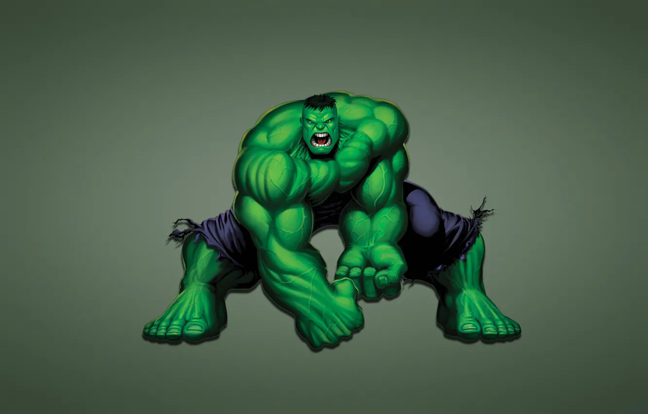 Photo wallpaper green, graphics, monster, Creek, Hulk, hulk