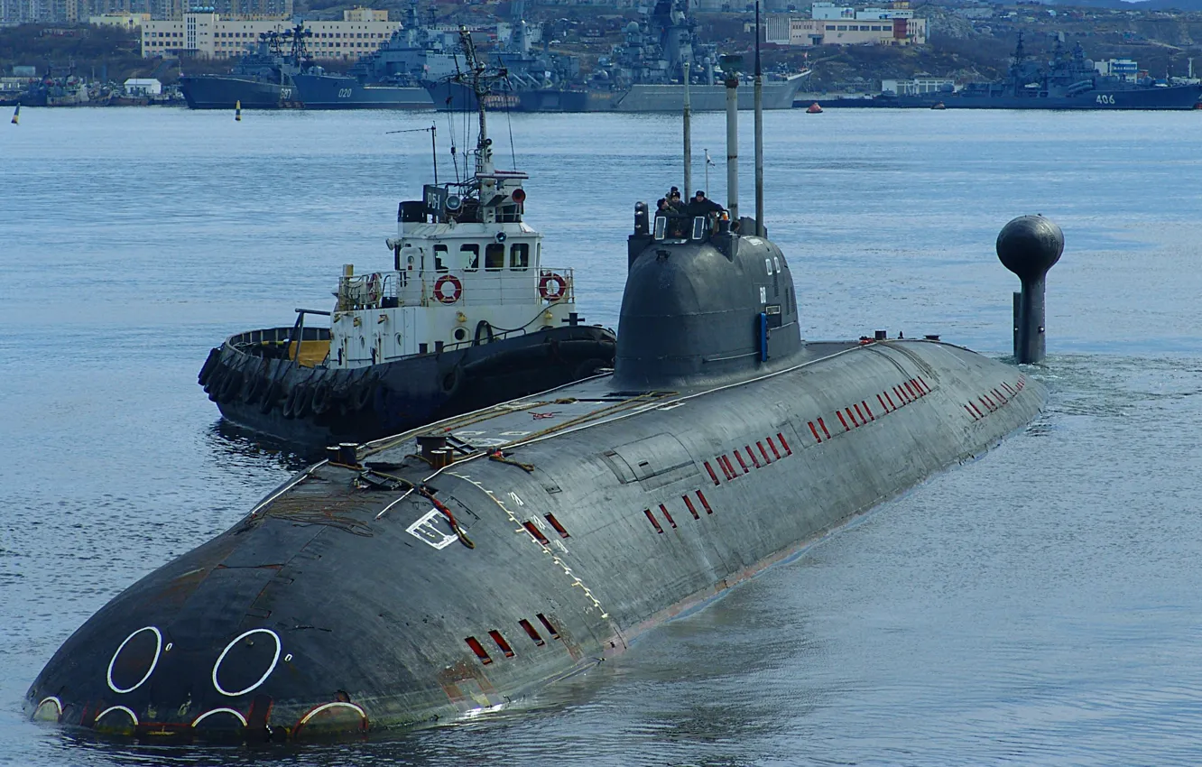 Photo wallpaper boat, underwater, atomic, Obninsk
