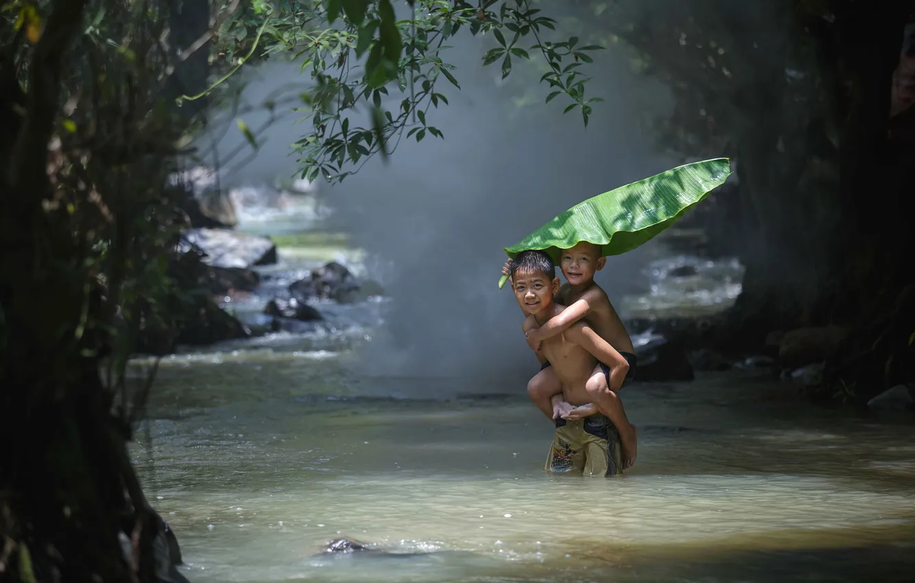 Photo wallpaper Thailand, nature, people, man