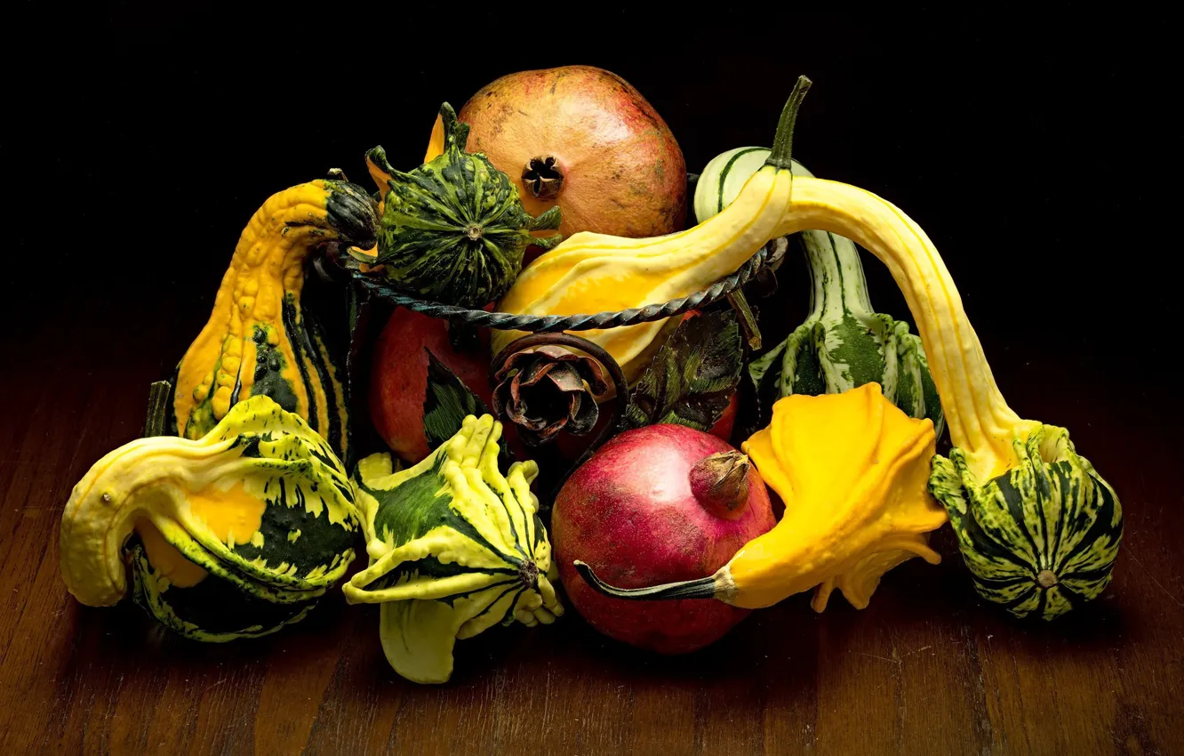 Photo wallpaper pumpkin, still life, vegetables, garnet, the pub