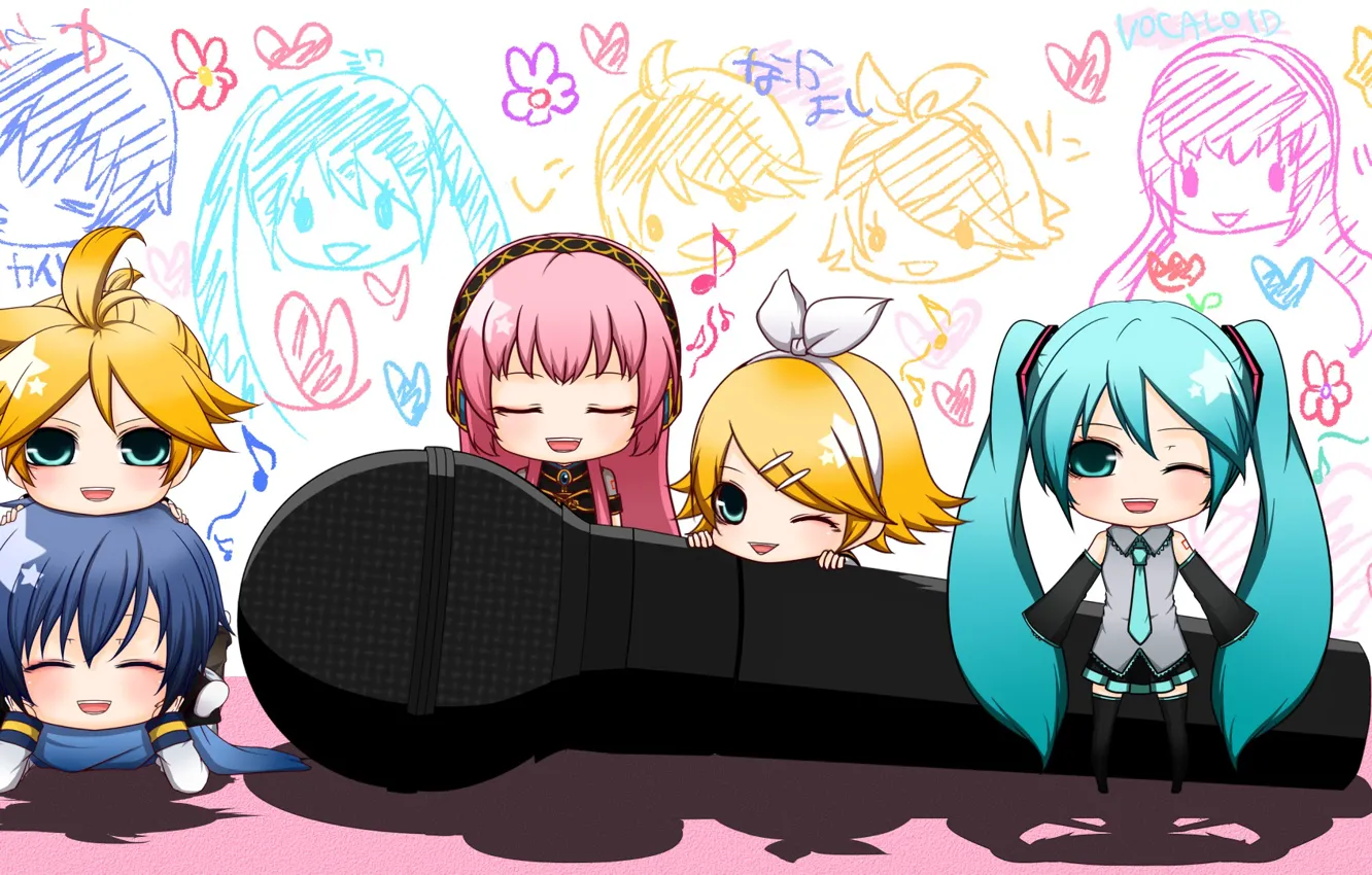 Photo wallpaper anime, art, microphone, Vocaloid, Vocaloid, characters