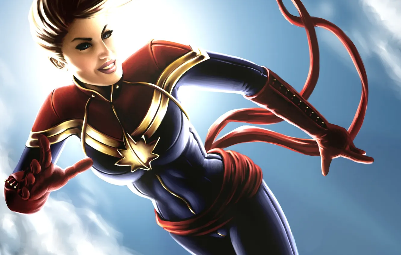 Wallpaper girl, superhero, marvel comics, Carol Danvers, Captain Marvel ...