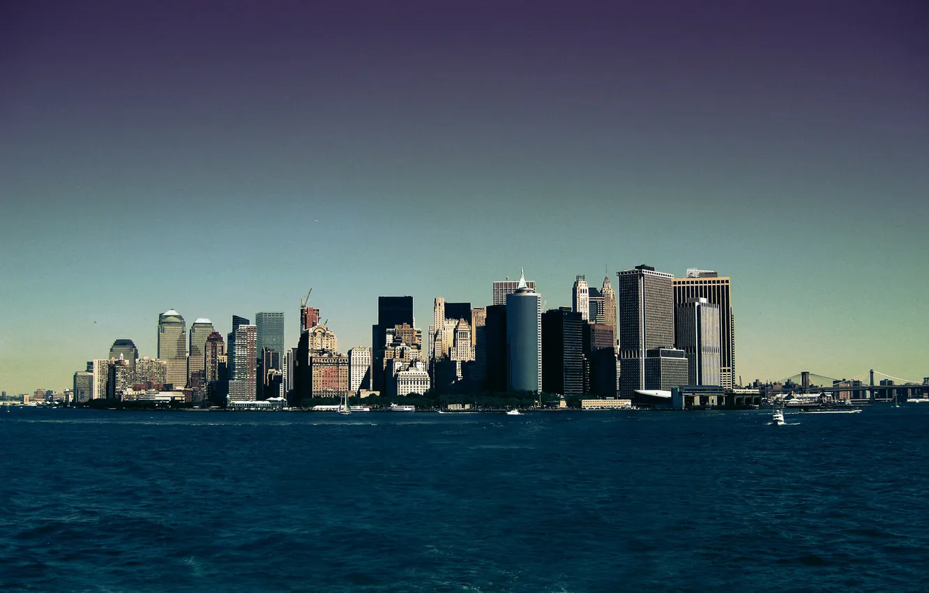 Photo wallpaper sea, the city, photo, background, Wallpaper, coast, building, skyscrapers