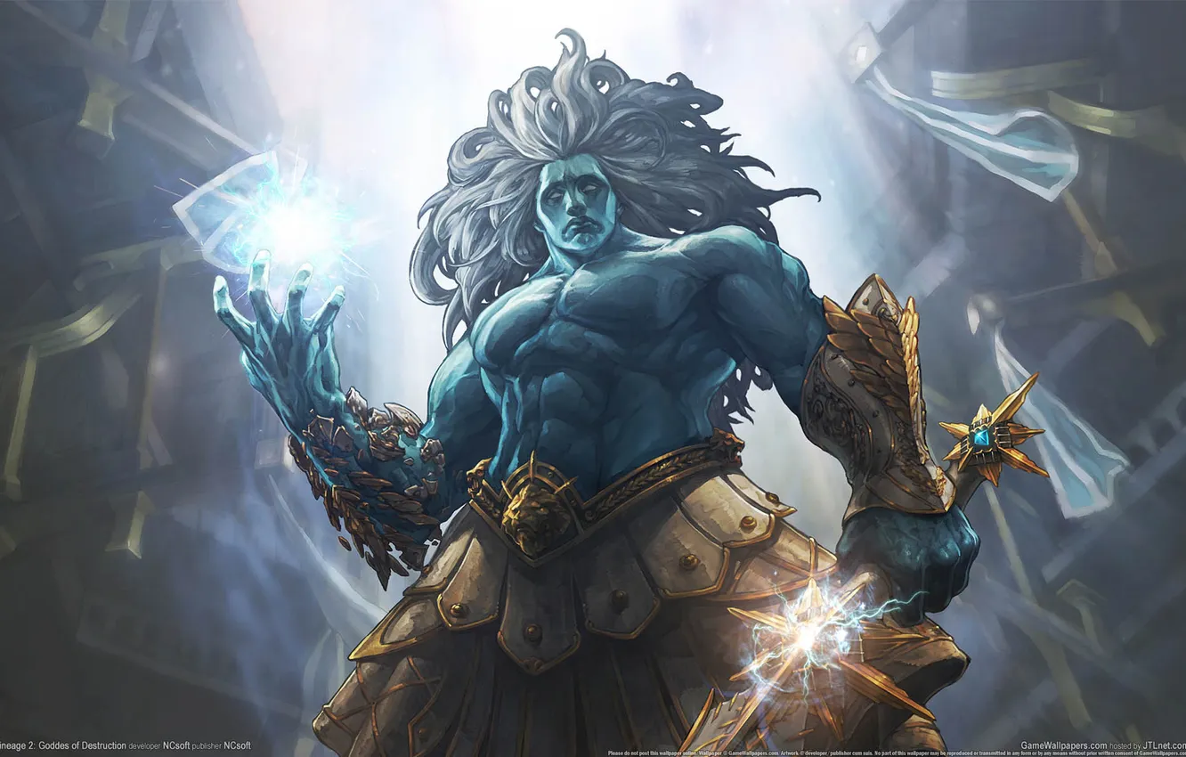 Photo wallpaper magic, man, sword, art, lineage 2, Goddes of Destruction