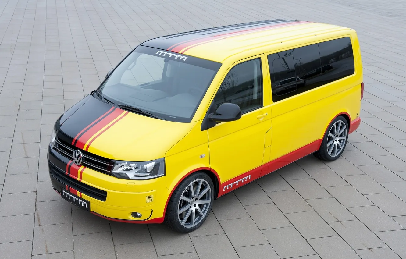 Photo wallpaper yellow, black, tuning, tile, Volkswagen, tuning, the front, Volkswagen