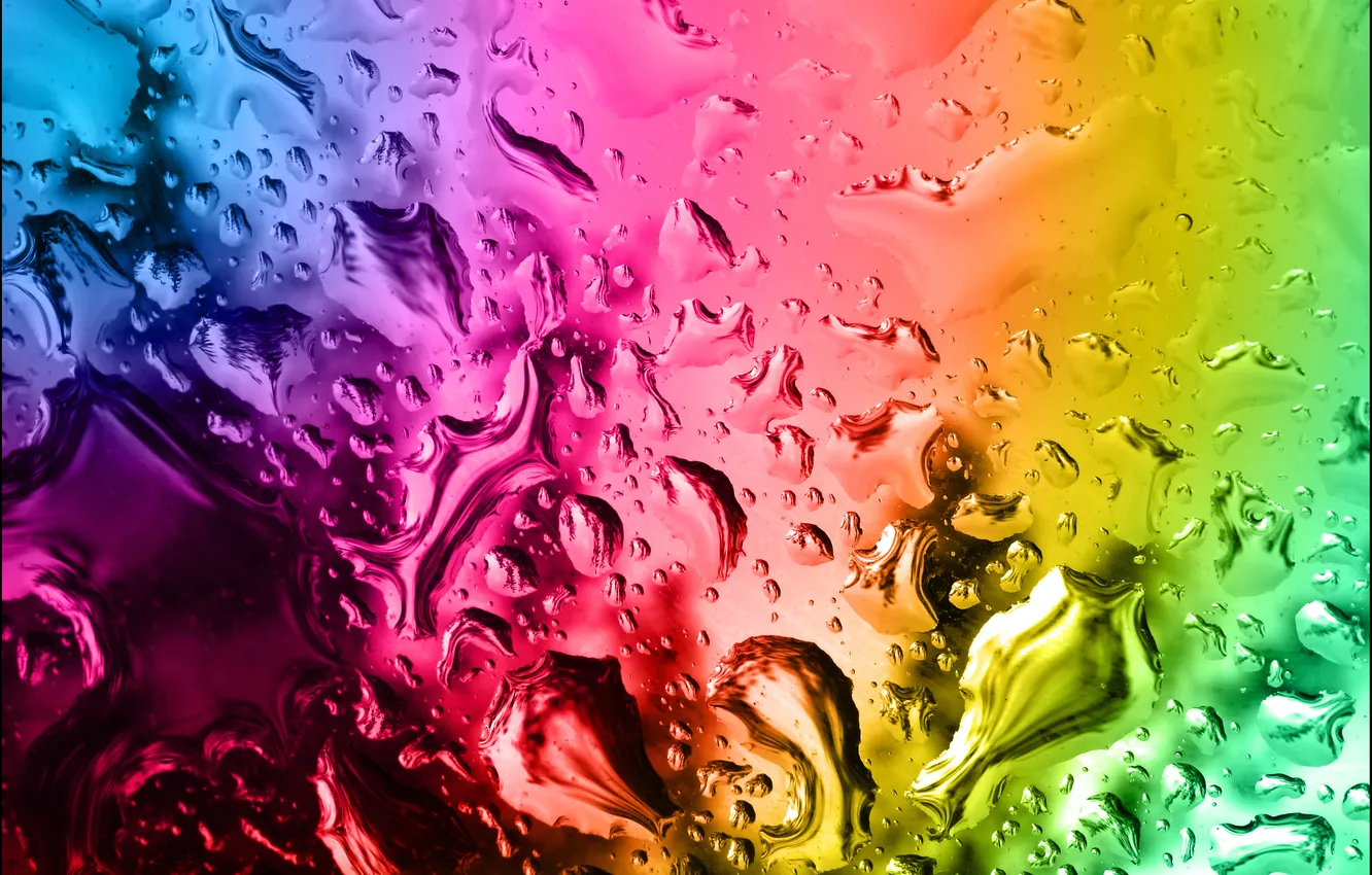 Photo wallpaper red, yellow, drop, water, colour