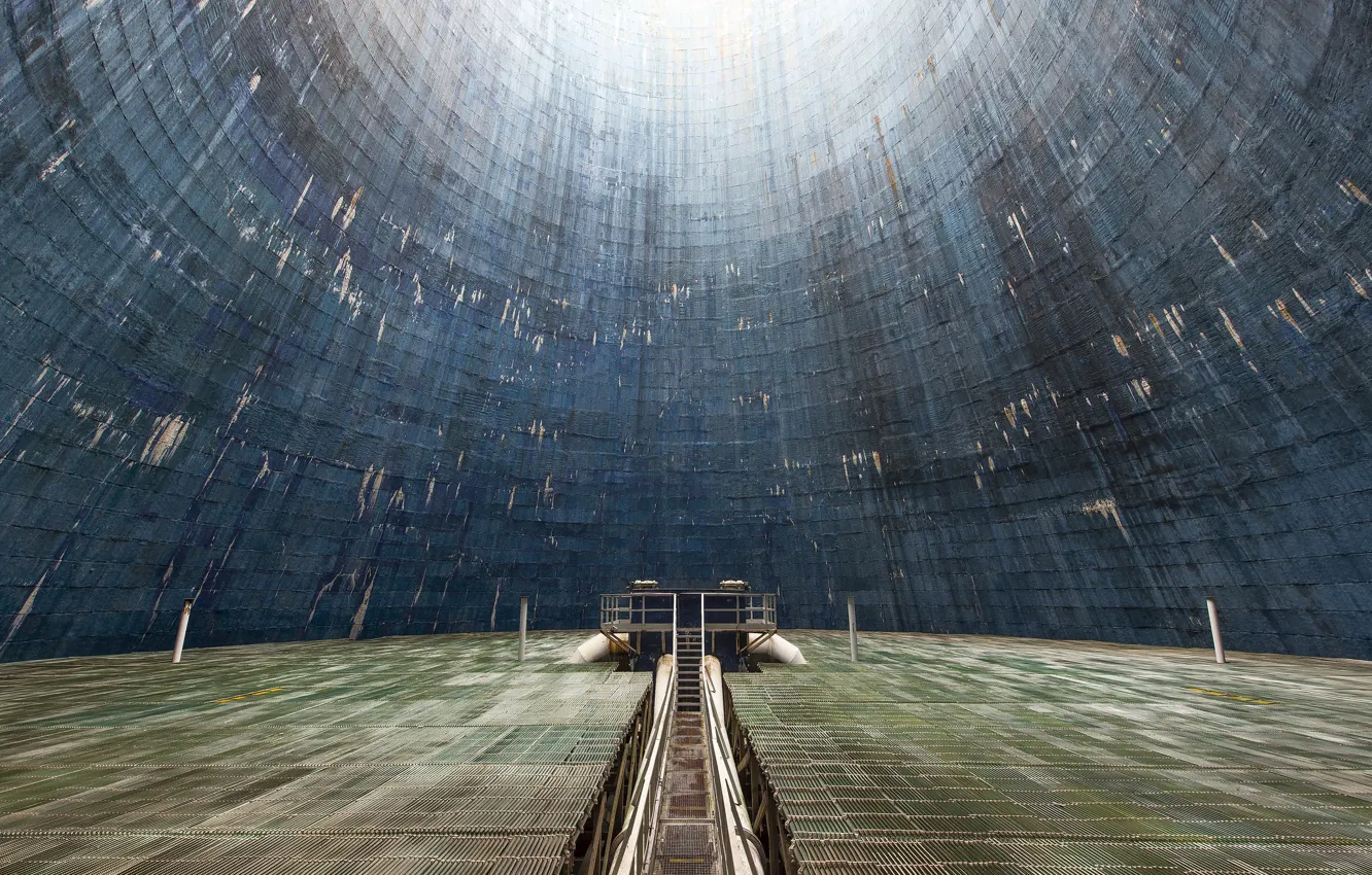 Photo wallpaper tower, blue, cooling