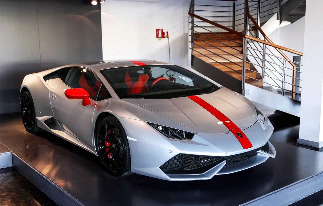 Photo wallpaper Lamborghini, Pavilion, Silver, Huracan