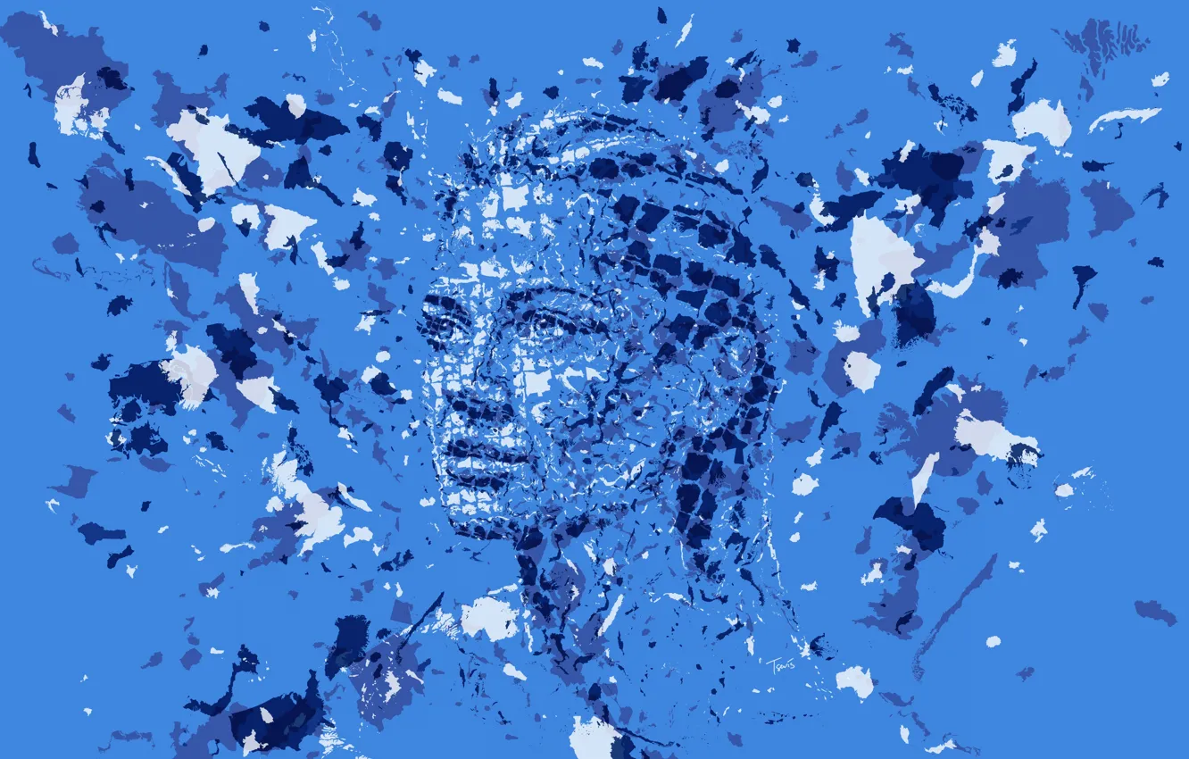 Photo wallpaper look, face, collage, vector