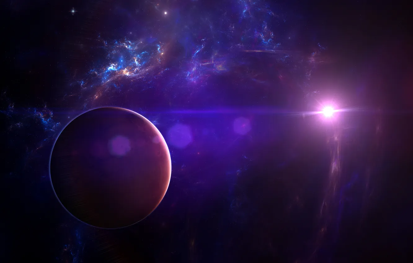 Photo wallpaper space, Purple, Nebula