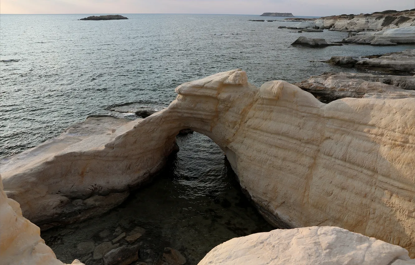 Photo wallpaper wave, the sky, clouds, landscape, nature, stones, the ocean, rocks