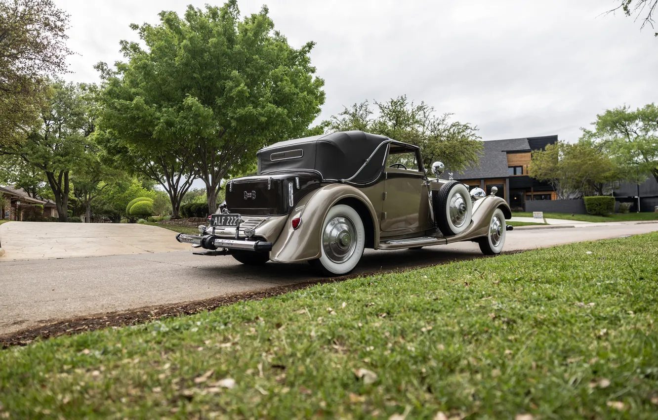 Photo wallpaper Continental, Rolls-Royce, Phantom II, retro cars, 1933, Drophead Coupe, Retro Cars, by Thrupp & Maberly