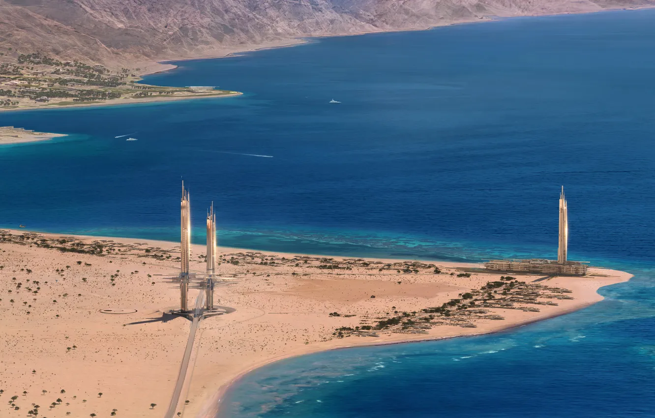 Photo wallpaper waves, sea, Saudi Arabia, neom, epicon region