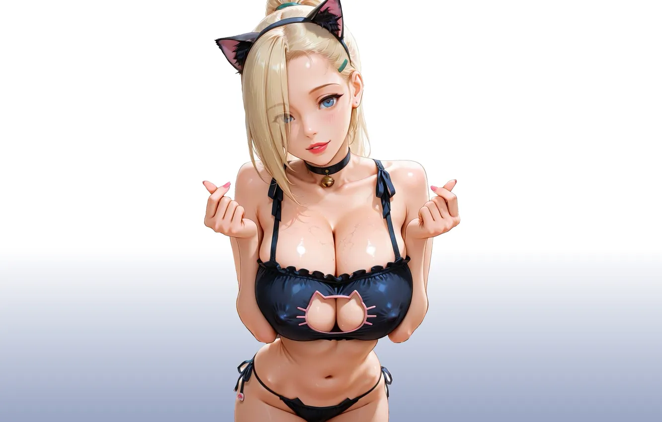 Photo wallpaper girl, hot, sexy, cleavage, pussy, boobs, anime, pretty