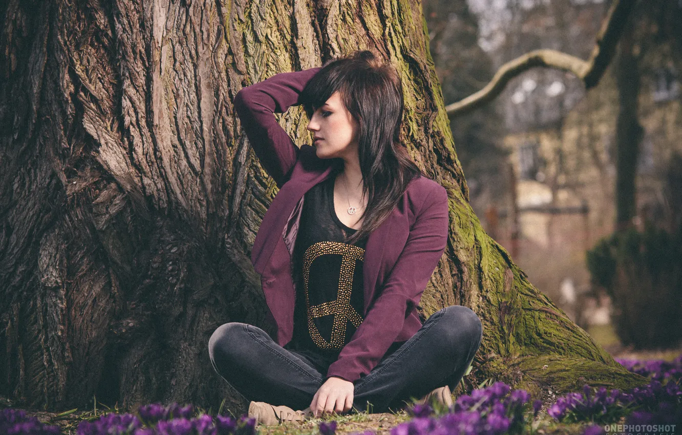 Photo wallpaper girl, trees, flowers, photographer, girl, photography, photographer, Florian Seelmann