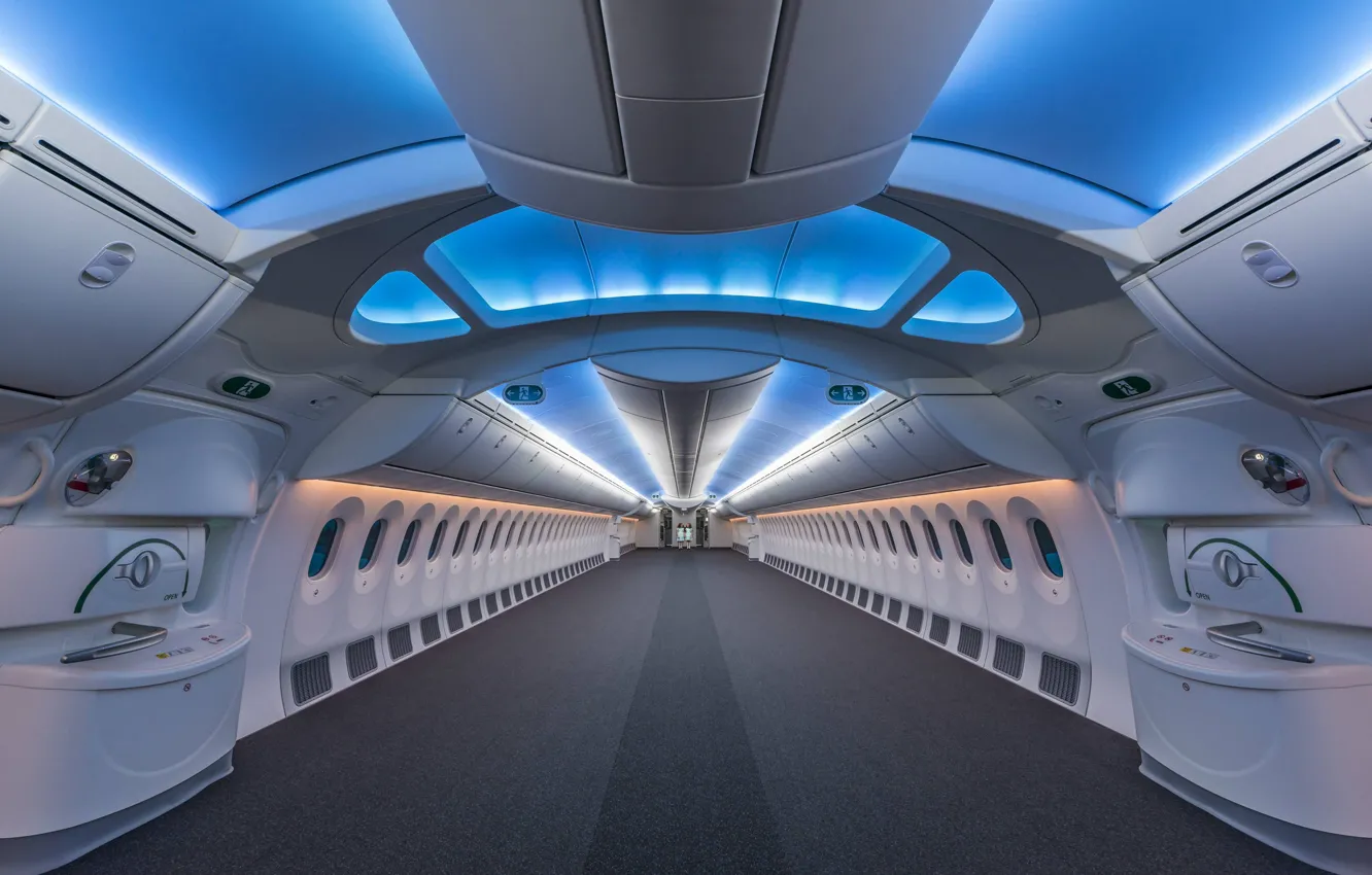 Photo wallpaper Dreamliner, Boeing 787, plane interior