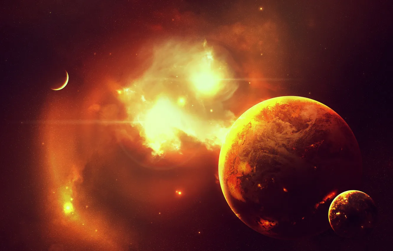 Photo wallpaper space, light, space, fiction, the game, planet, art, starcraft