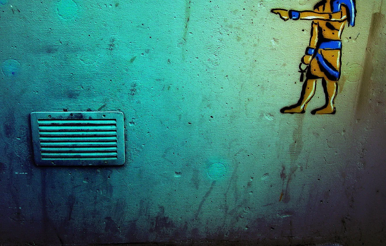 Photo wallpaper wall, figure, grille, Pharaoh