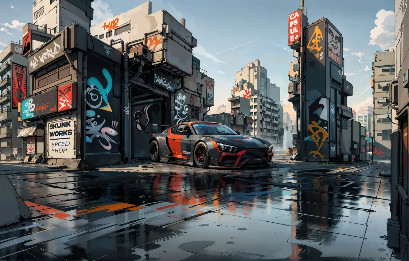 Photo wallpaper city​​, skunkworks, speedshop