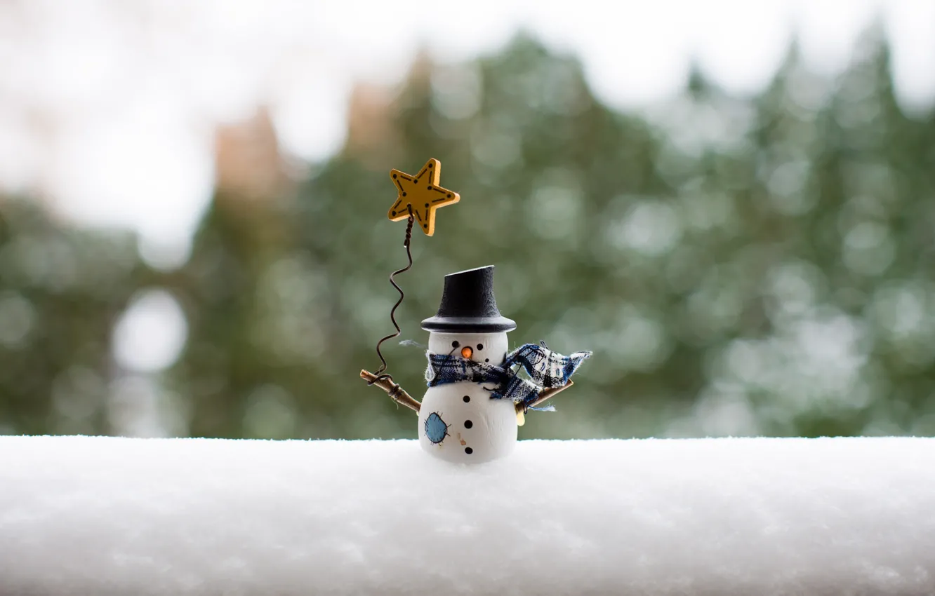 Photo wallpaper snow, toy, snowman