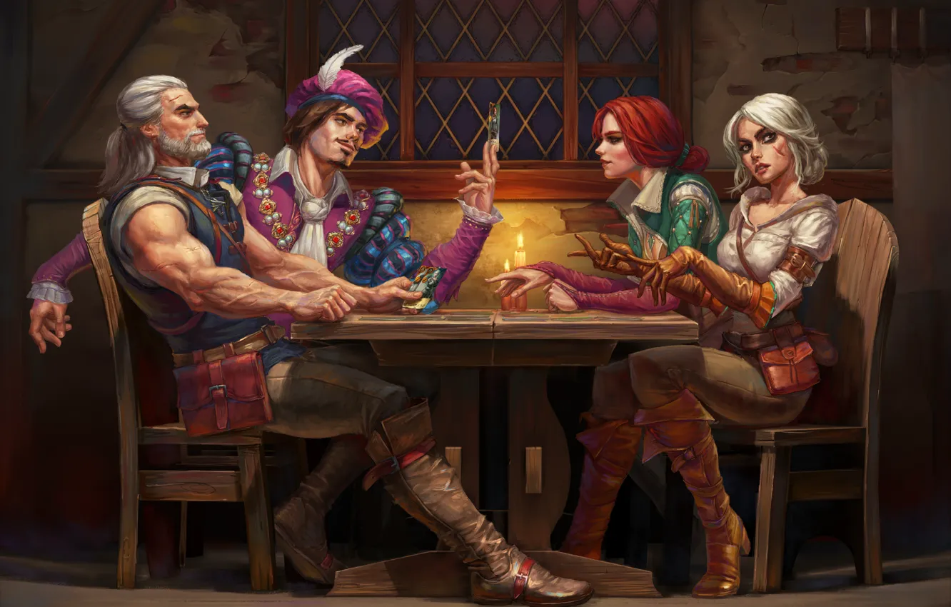 Photo wallpaper The Witcher, buttercups, Triss Merigold, The Witcher 3 Wild Hunt, Cirilla, Game Art, Yennifer, gwint