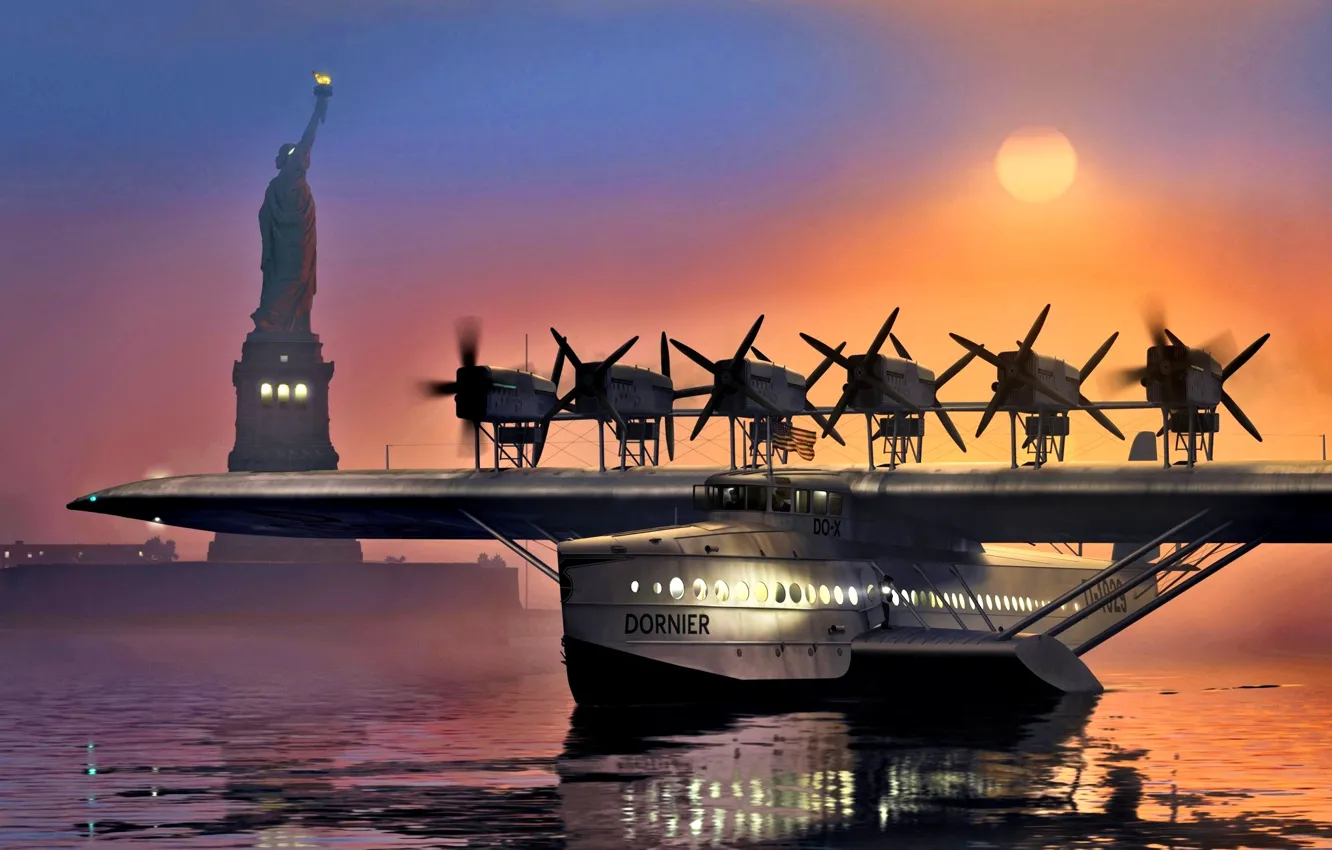 Photo wallpaper passenger, German, Dornier, Lufthansa, flying boat, Do X