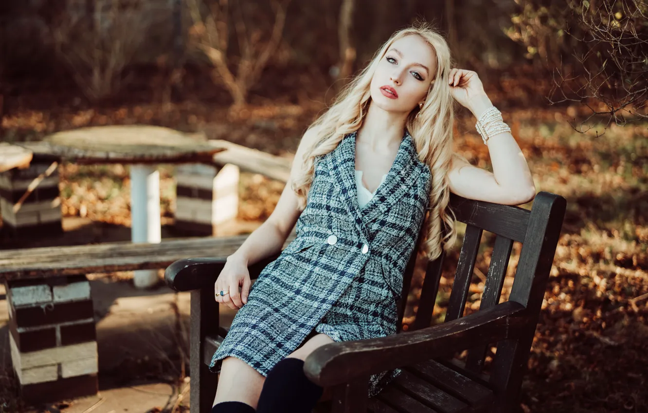 Photo wallpaper look, girl, Lara Waltemode