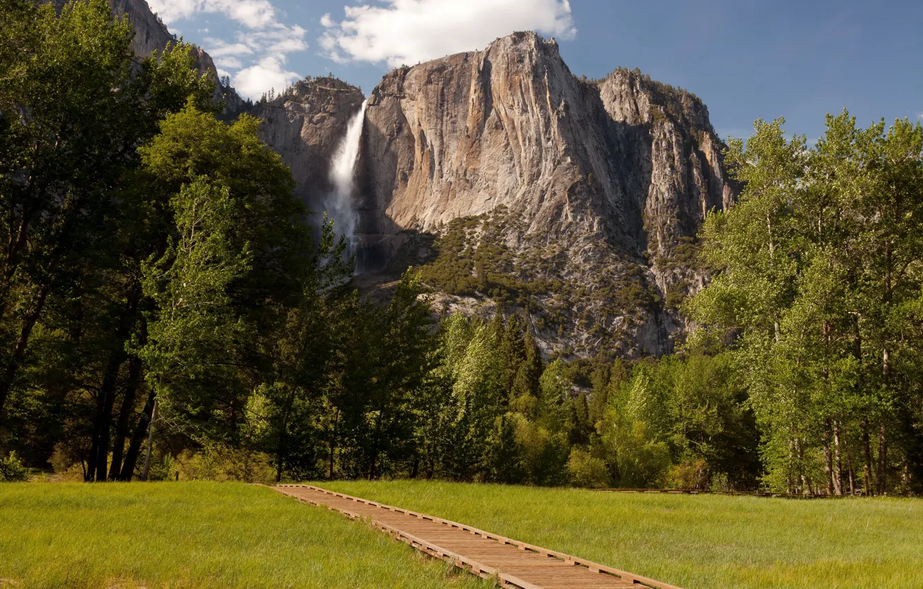 Photo wallpaper nature, rock, Park, photo, waterfall, USA, Yosemite