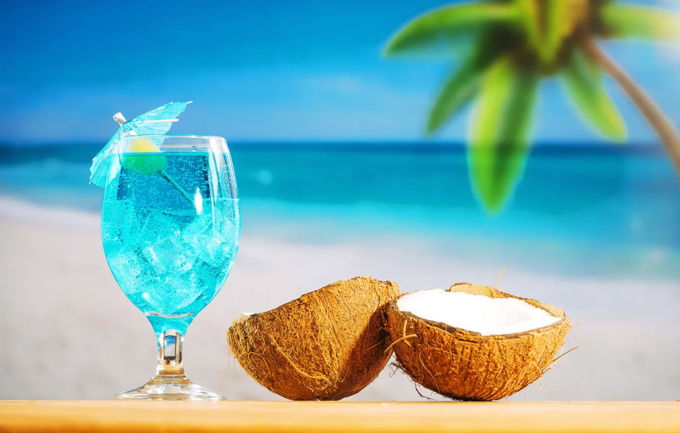 Photo wallpaper beach, summer, stay, coconut, cocktail, summer, beach, vacation