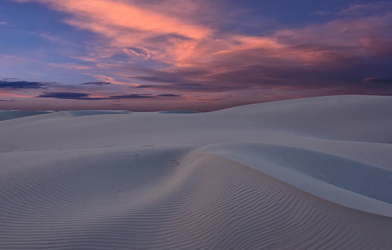 Photo wallpaper sand, sunset, desert, dunes, USA, New Mexico