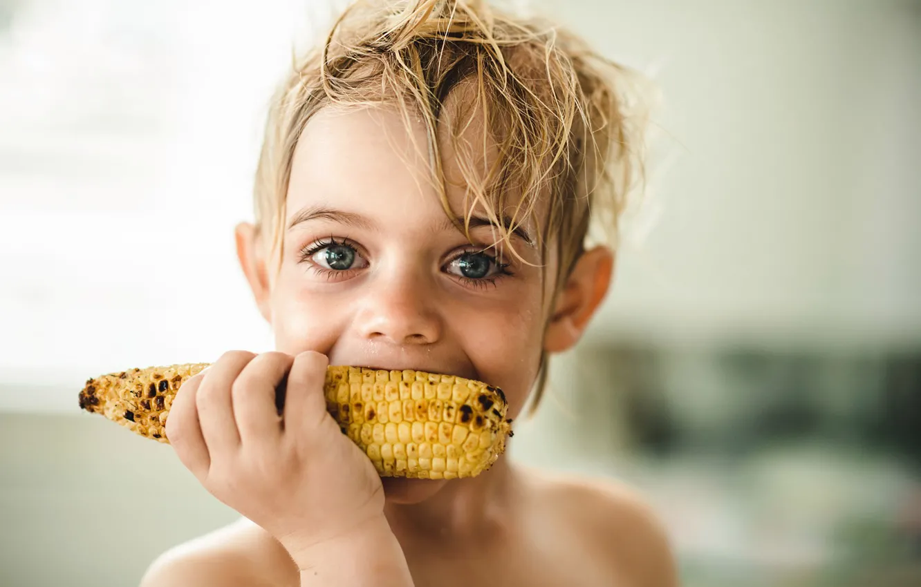 Photo wallpaper corn, child, Samantha McBride