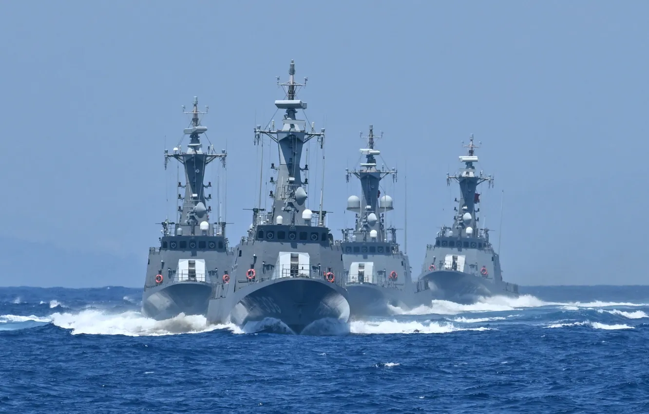 Photo wallpaper exercises, Corvette, Turkish Navy