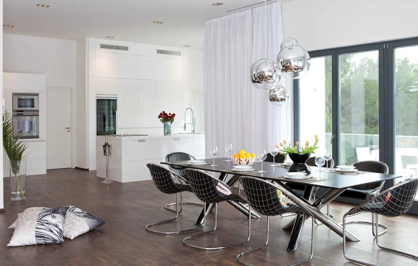 Photo wallpaper interior, kitchen, dining room, Farmhouse