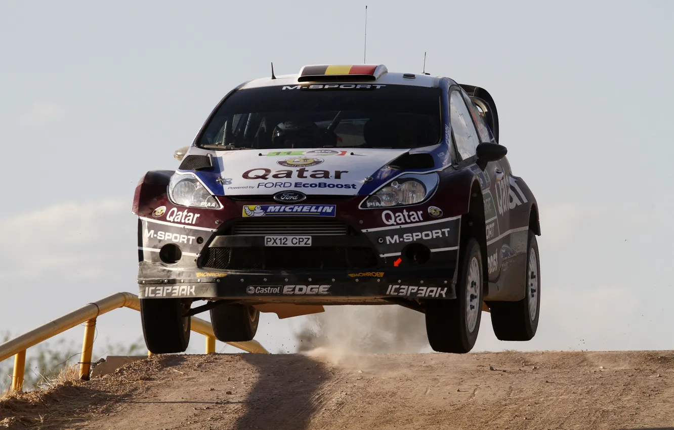 Photo wallpaper ford, Mexico, rally, jump, wrc, fiesta, 2013, T. Neuville