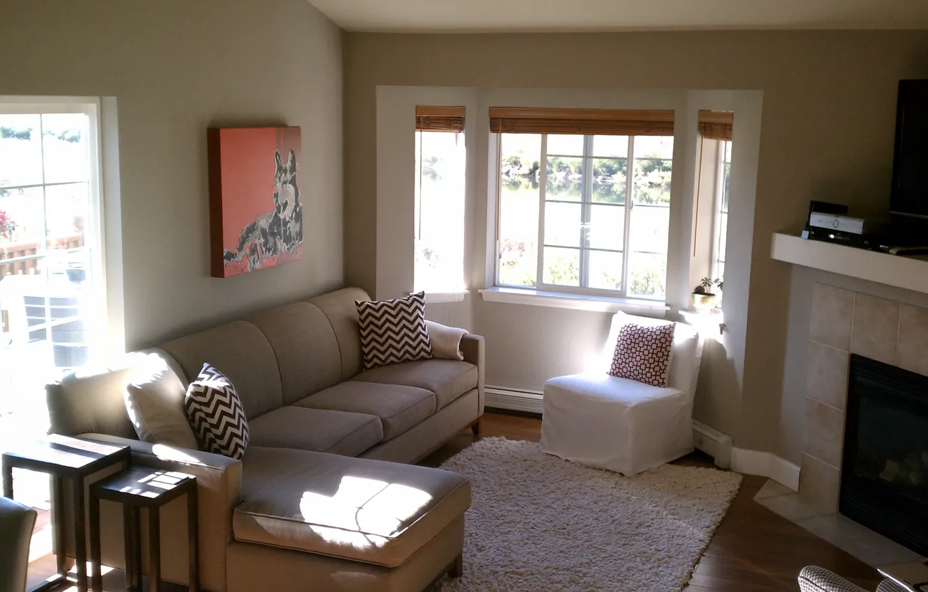 Photo wallpaper design, house, style, Villa, interior, cottage, living room