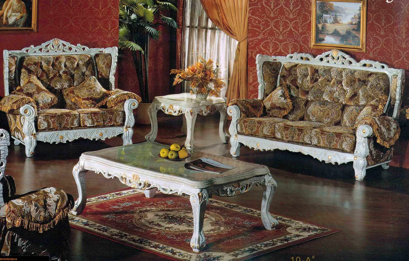 Photo wallpaper design, style, room, sofa, interior, table, living room