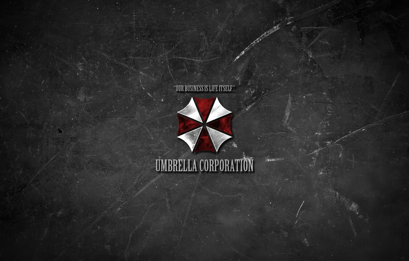 Photo wallpaper minimalism, texture, umbrella, Logo, Resident evil, Resident Evil, Umbrella, slogan