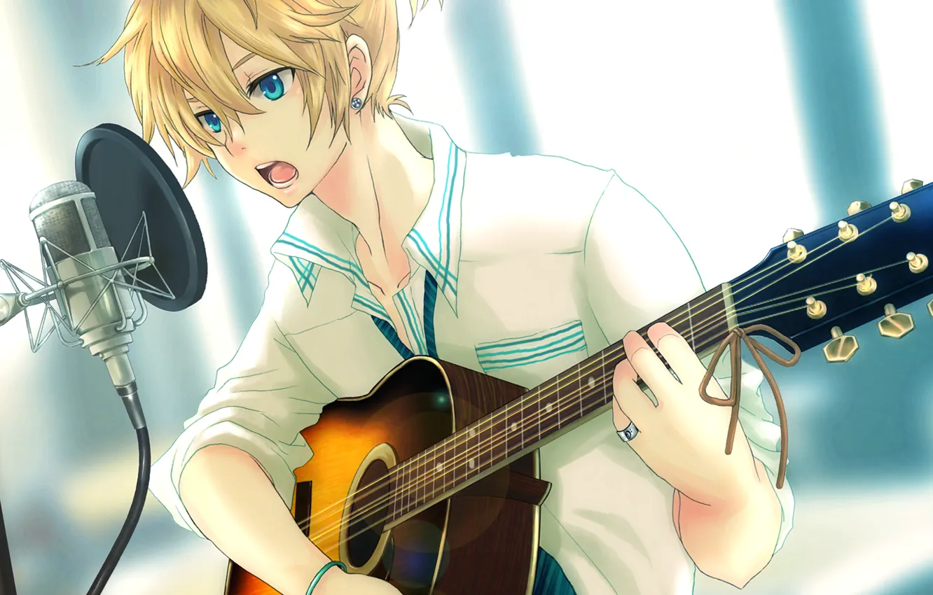 Photo wallpaper guitar, boy, vocaloid, Vocaloid, Kagamine Len