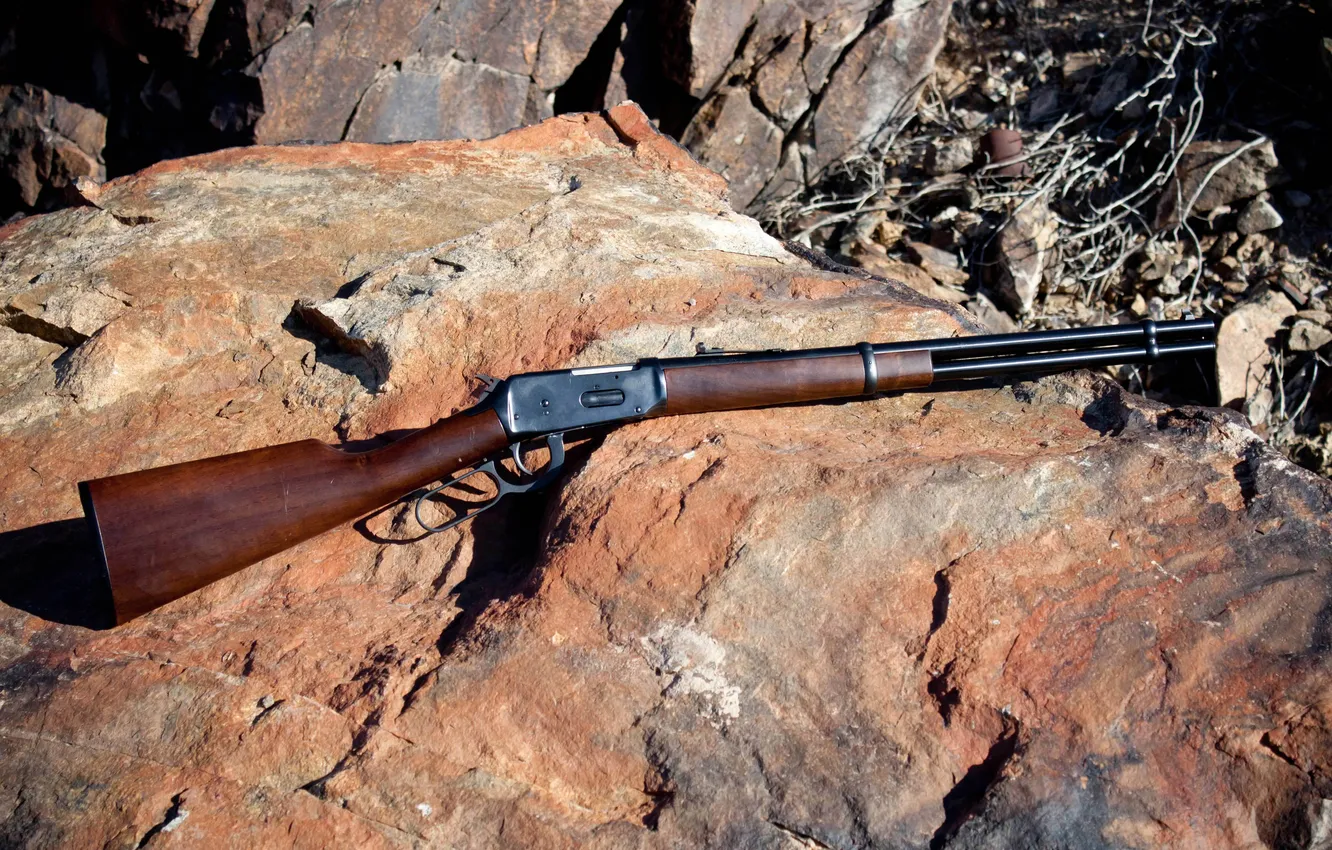 Photo wallpaper stones, weapons, the gun, Winchester