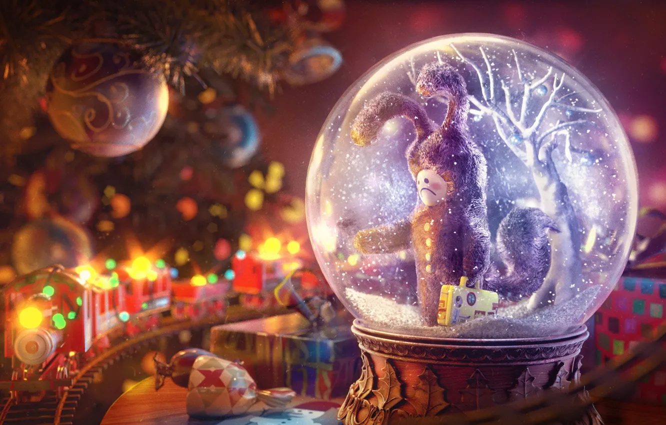 Photo wallpaper art, rendering, Gleb Alexandrov, christmas final