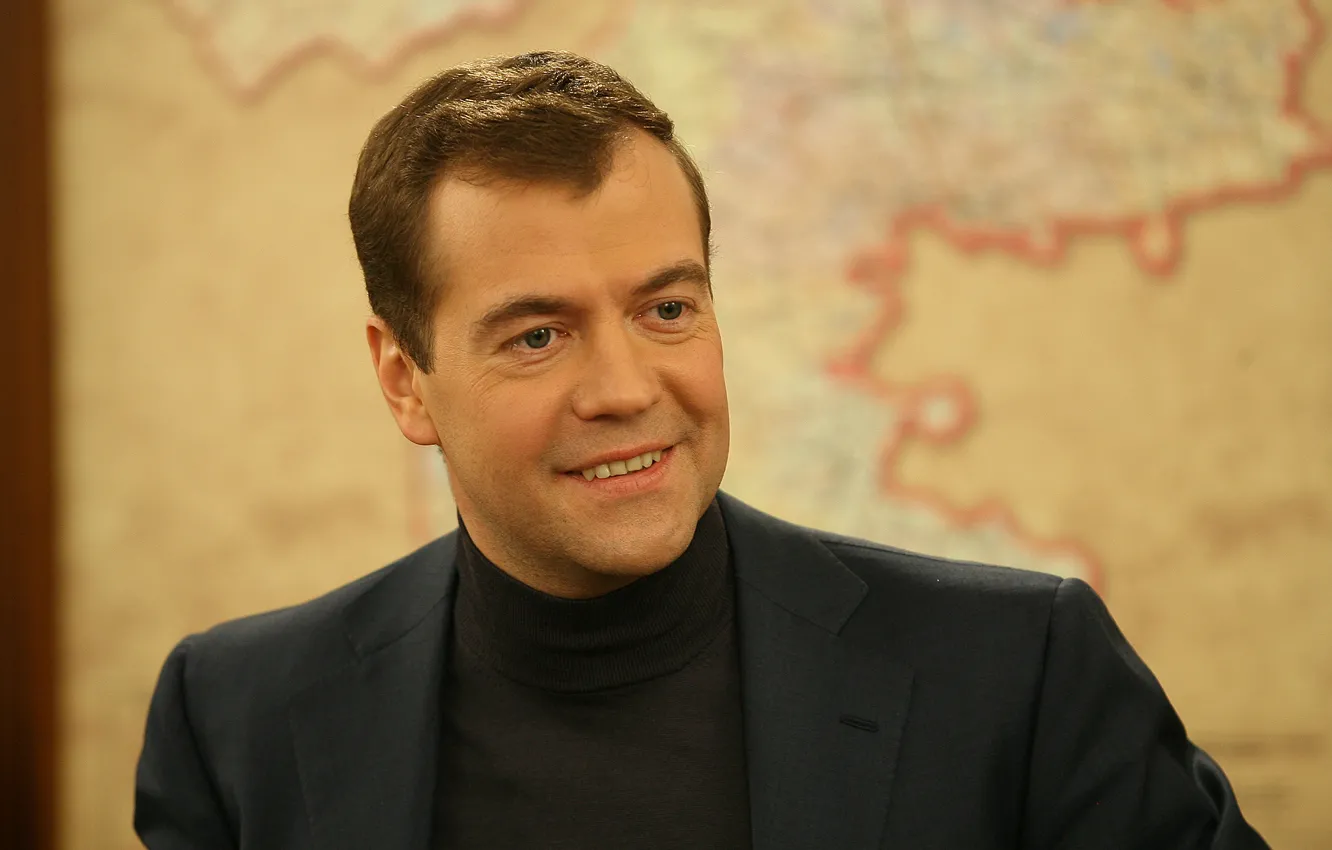 Photo wallpaper smile, President, Dmitry Anatolyevich Medvedev