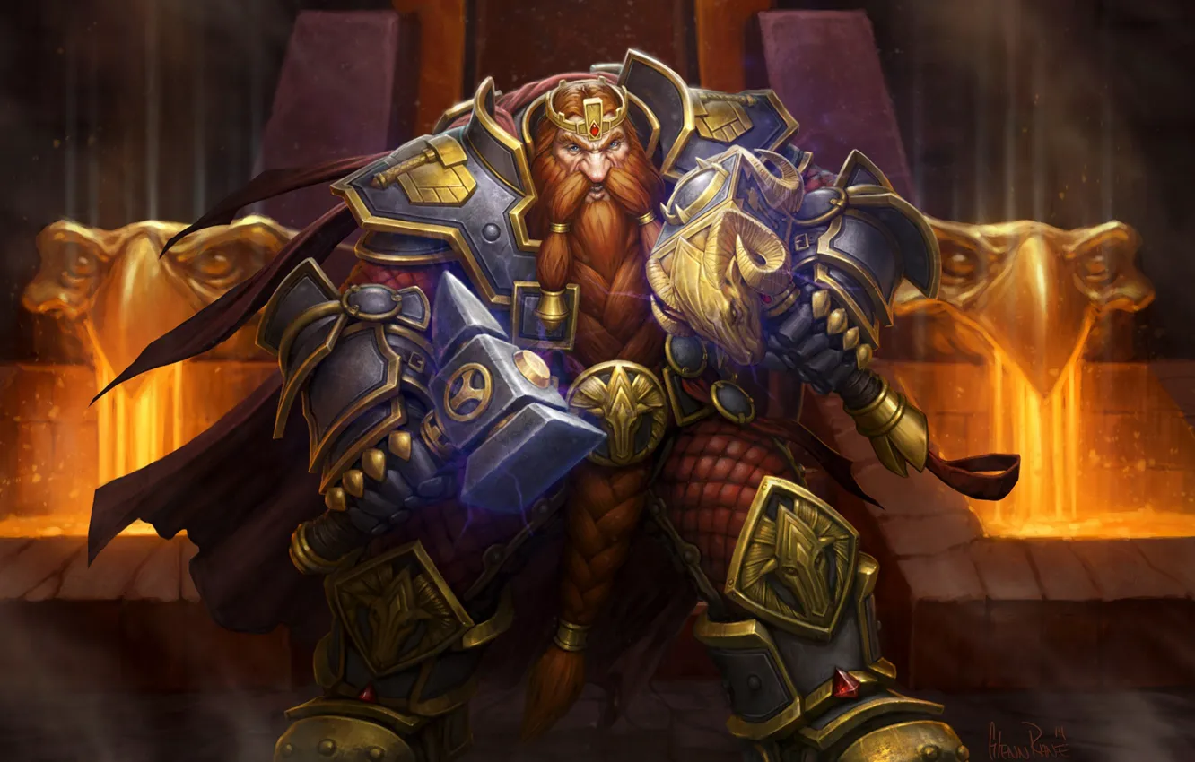 Photo wallpaper World of Warcraft, Warcraft, wow, dwarf, King Magni, Magni Bronzebeard