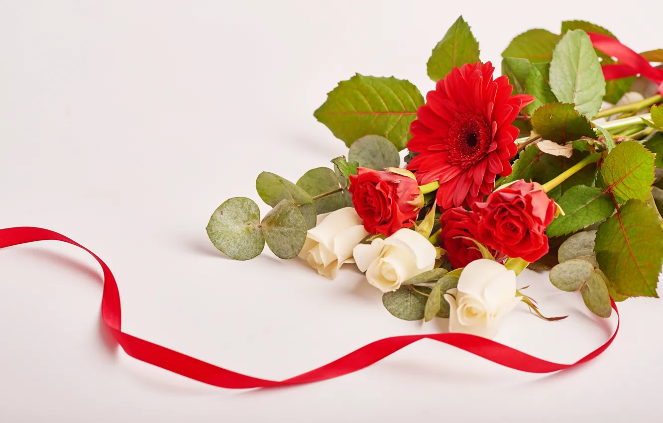 Photo wallpaper flowers, roses, bouquet, tape, composition, Yarovoy Aleksandr