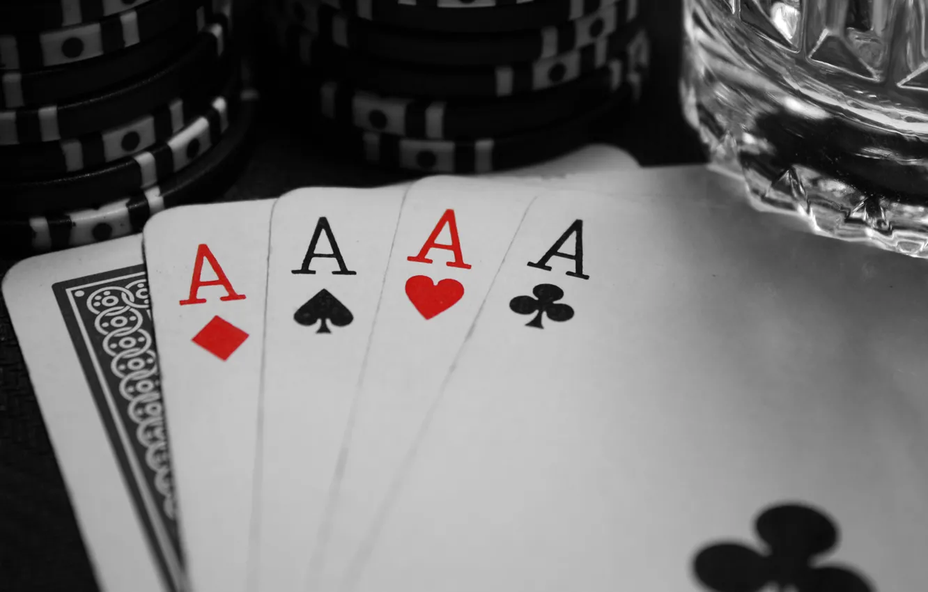 Photo wallpaper white, glass, black, the game, map, chips, ACE, poker